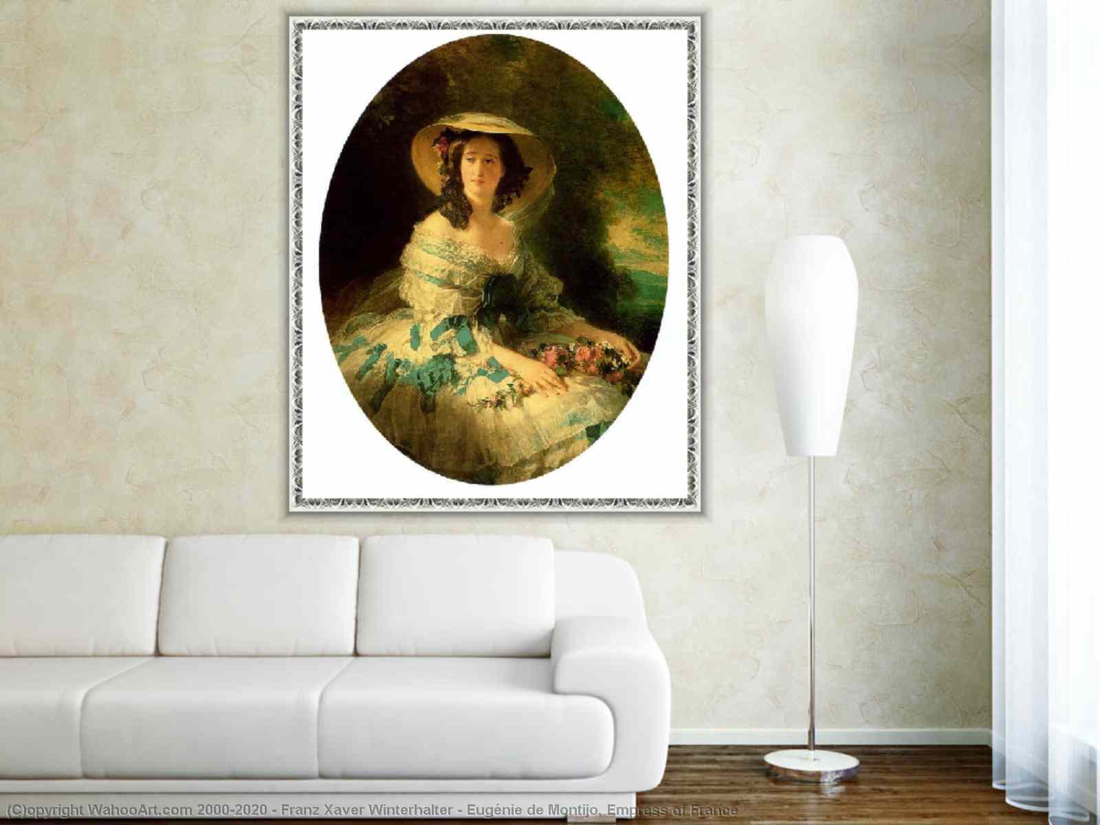 Eugenie de Montijo by Franz Xaver Winterhalter Portrait Oil Painting On  Canvas Wall Art Poster and Print Picture for Living Room