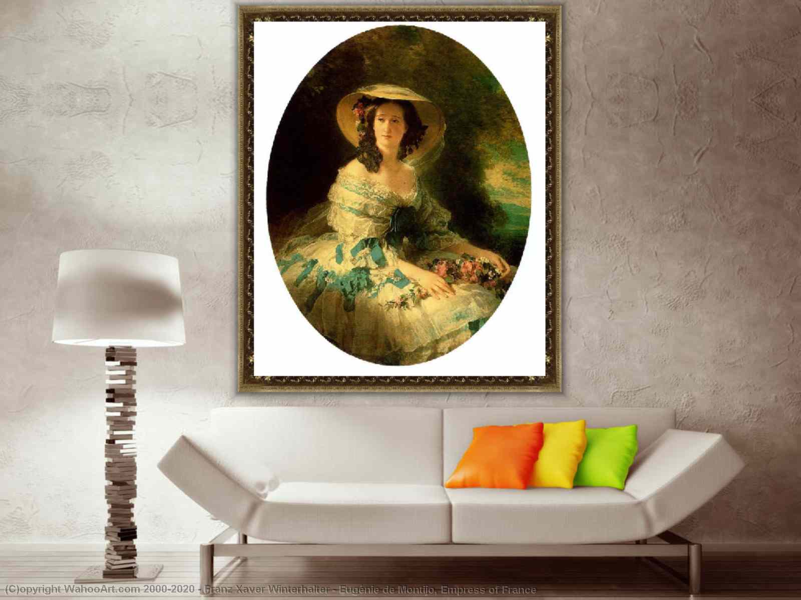 Eugenie de Montijo by Franz Xaver Winterhalter Portrait Oil Painting On  Canvas Wall Art Poster and Print Picture for Living Room