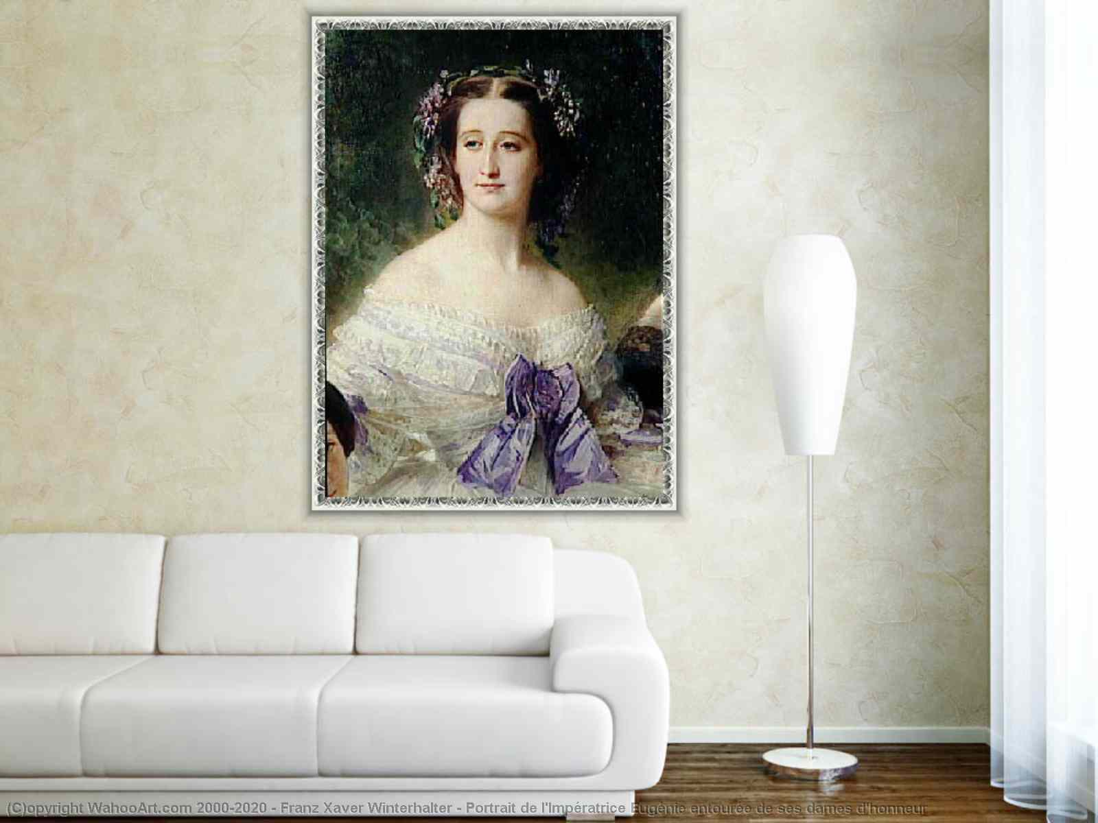 Eugenie de Montijo by Franz Xaver Winterhalter Portrait Oil Painting On  Canvas Wall Art Poster and Print Picture for Living Room