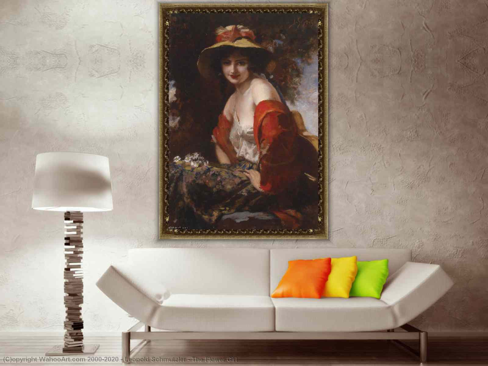 Oil Painting Replica | The Flower Girl by Leopold Schmutzler | WahooArt.com