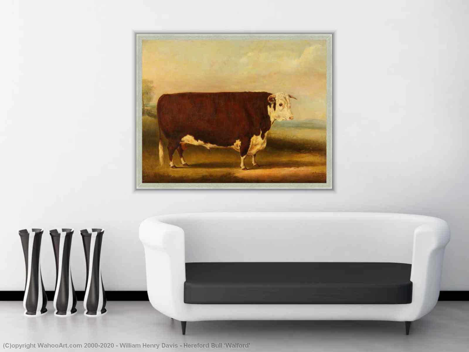 Hereford Bull: 'Walford' by William Henry Davis Reproduction