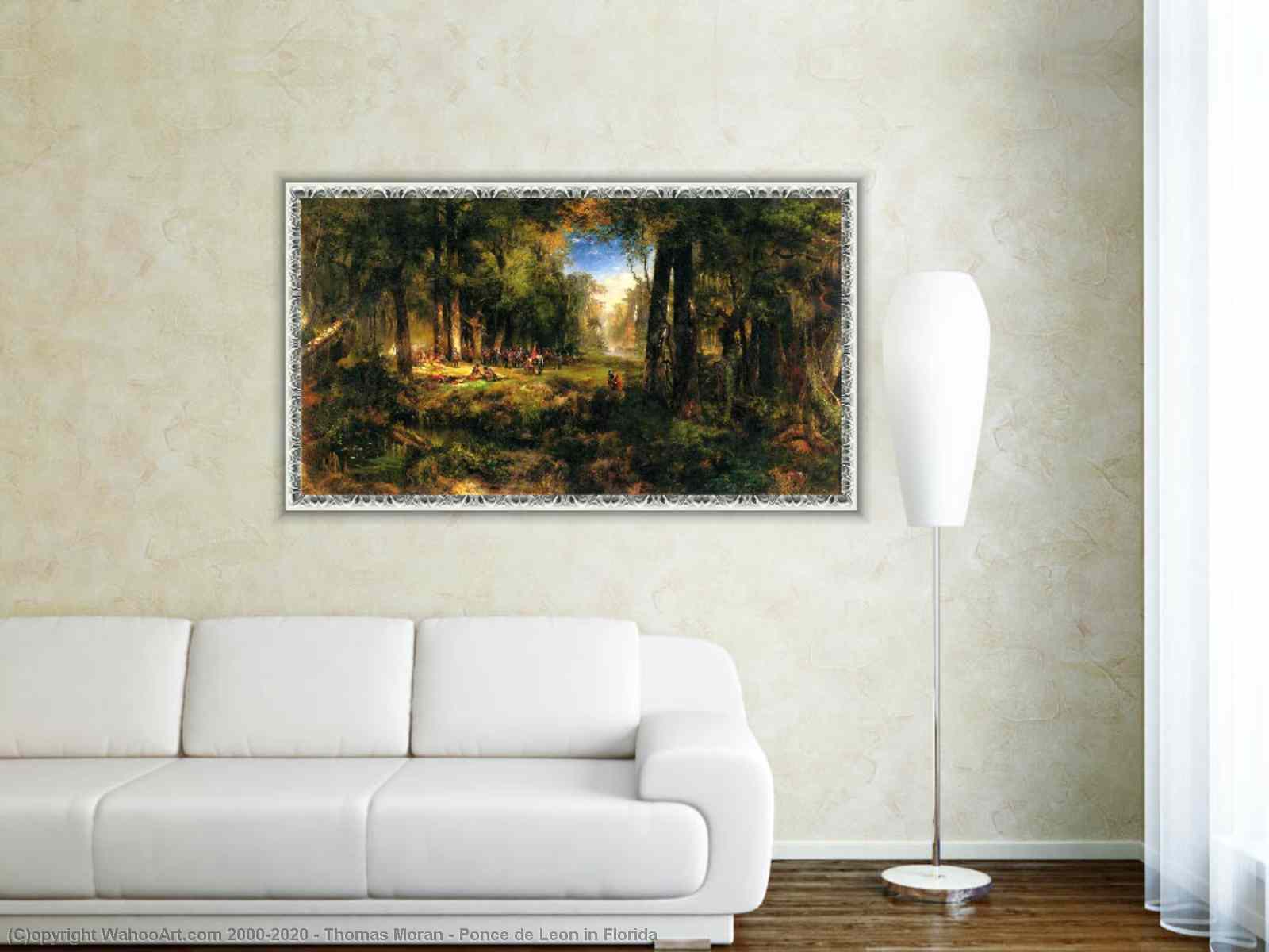 Artwork Replica | Ponce de Leon in Florida, 1878 by Thomas Moran (1837 ...