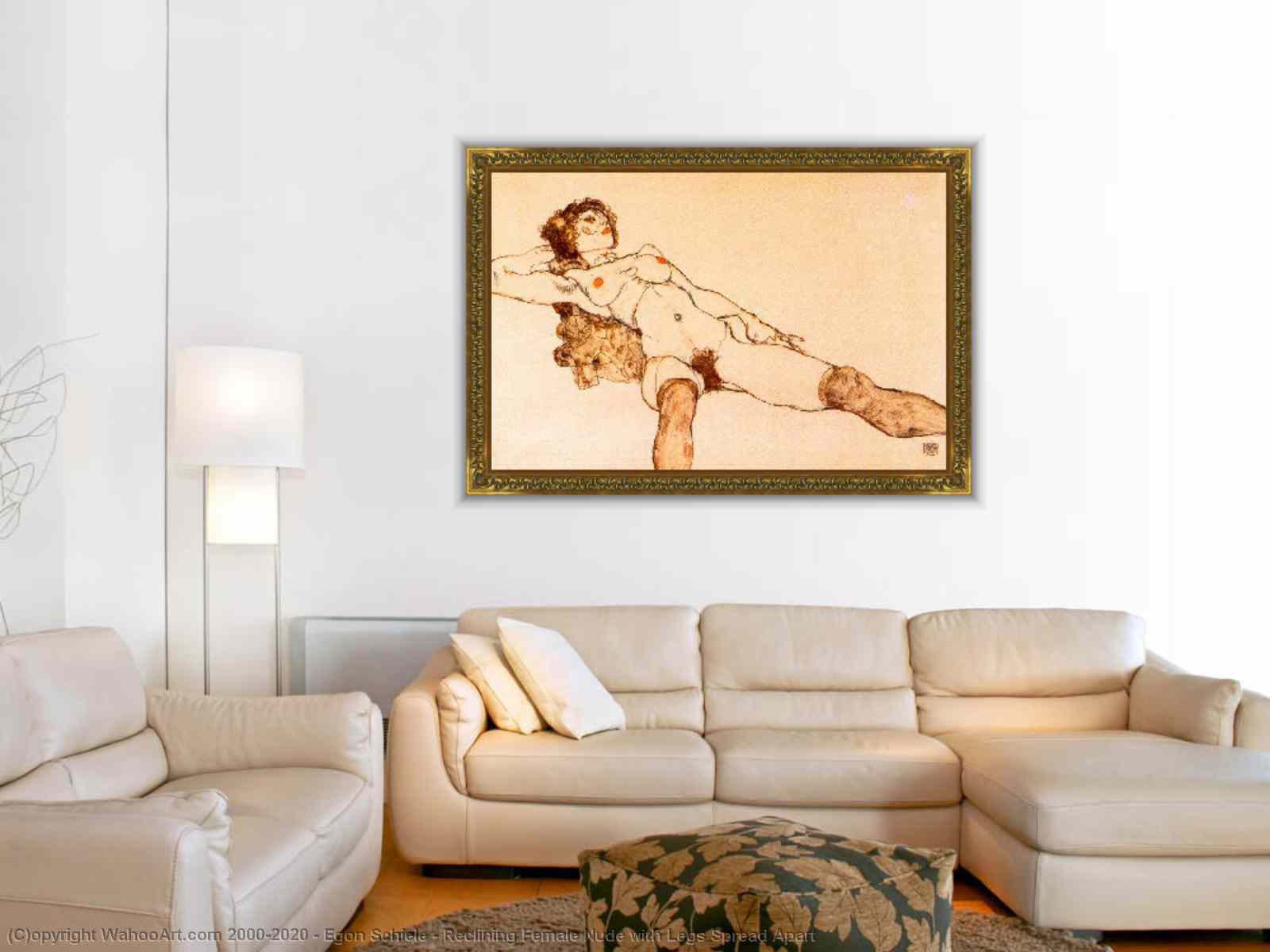 Artwork Replica Reclining Female Nude with Legs Spread Apart by Egon  Schiele (1890-1918, Croatia) | WahooArt.com