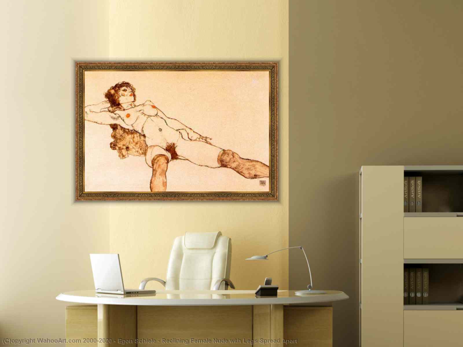 Artwork Replica Reclining Female Nude with Legs Spread Apart by Egon  Schiele (1890-1918, Croatia) | WahooArt.com