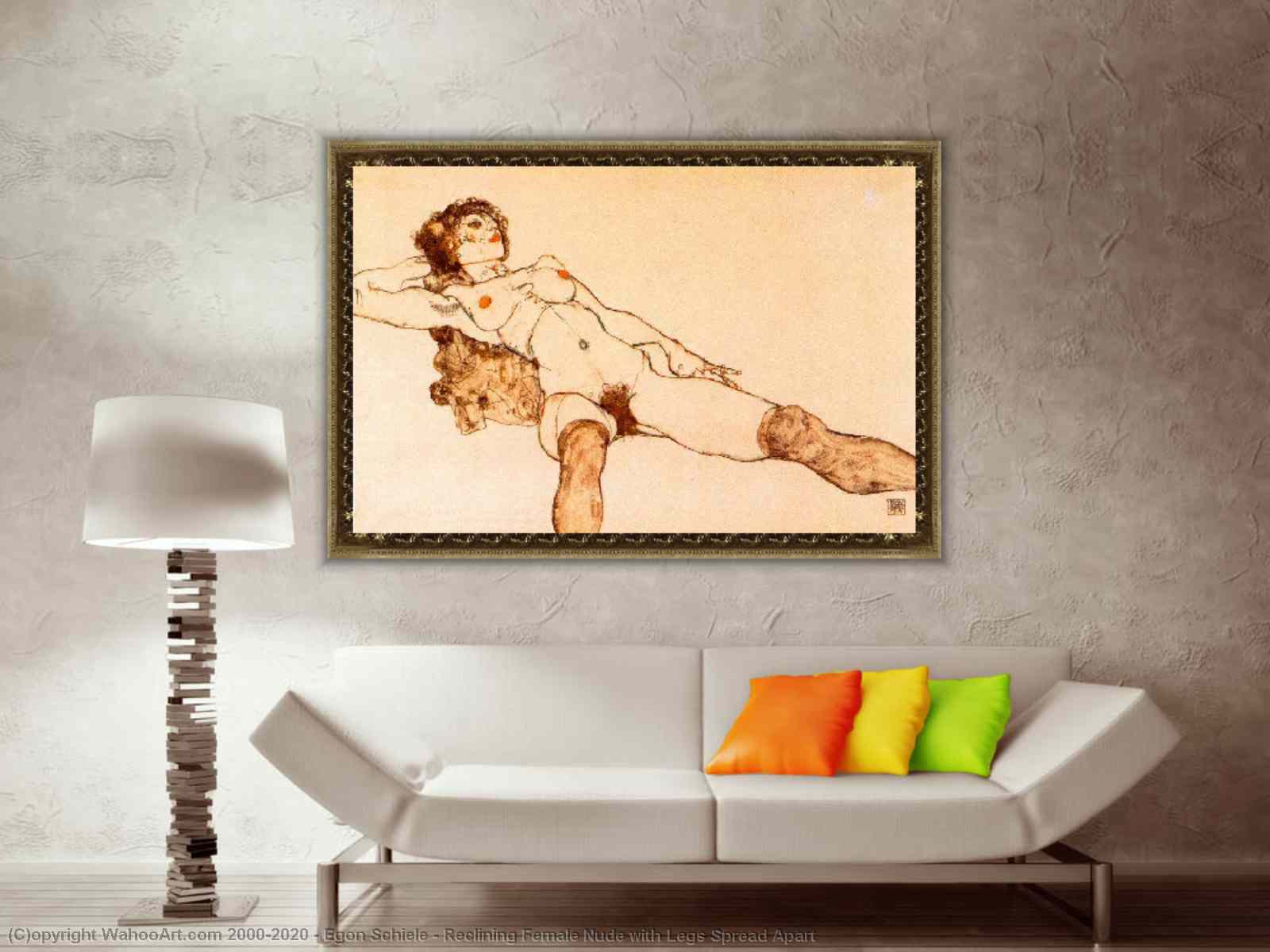 Artwork Replica Reclining Female Nude with Legs Spread Apart by Egon  Schiele (1890-1918, Croatia) | WahooArt.com