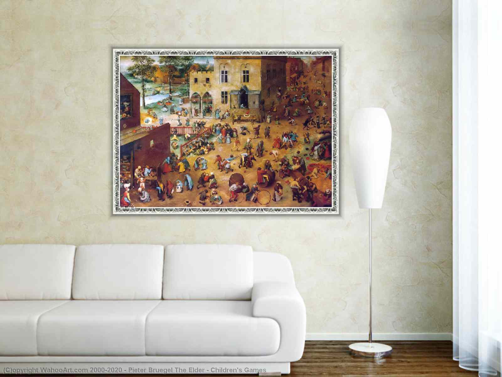 Репродукции Картин Детские игры, 1560 по Pieter Bruegel The Elder  (1525-1569, Belgium) | WahooArt.com