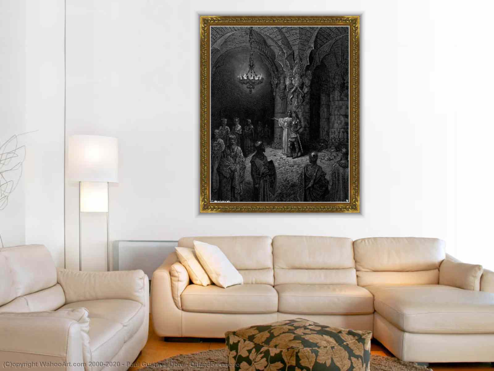 Oil Painting Replica Orlando Furioso by Paul Gustave Doré (1832-1883, France)