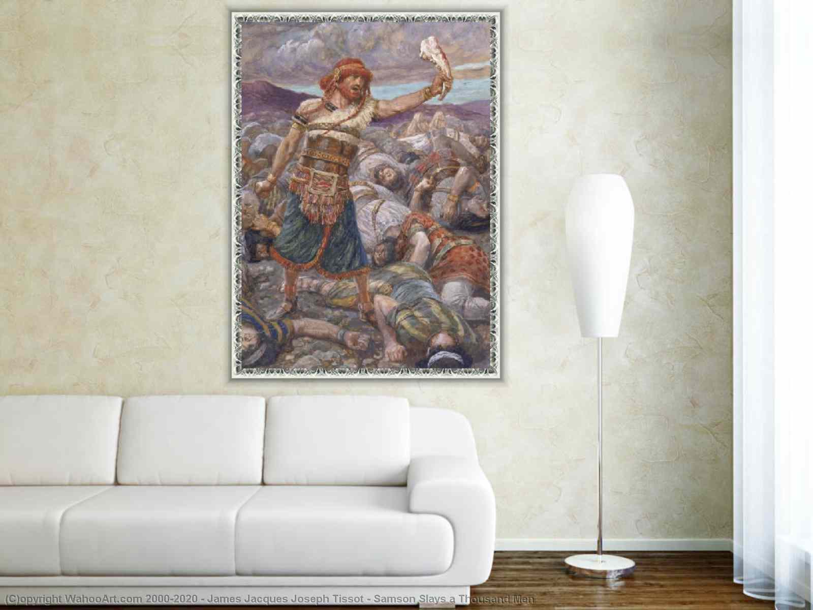 Oil Painting Replica Samson Slays a Thousand Men 1902 by James