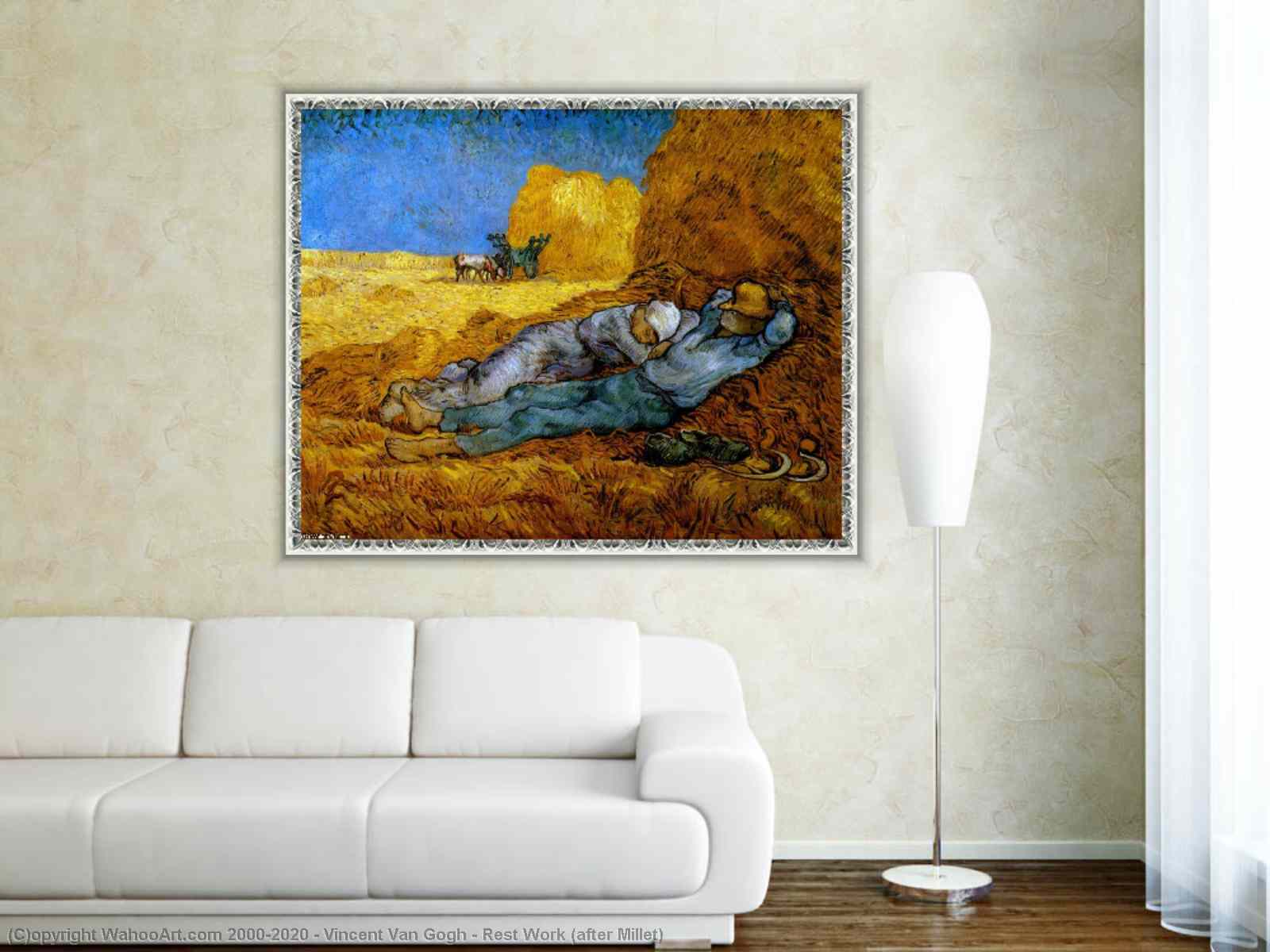 Quadro Il Riposo di Van Gogh, riproduzione a mano.