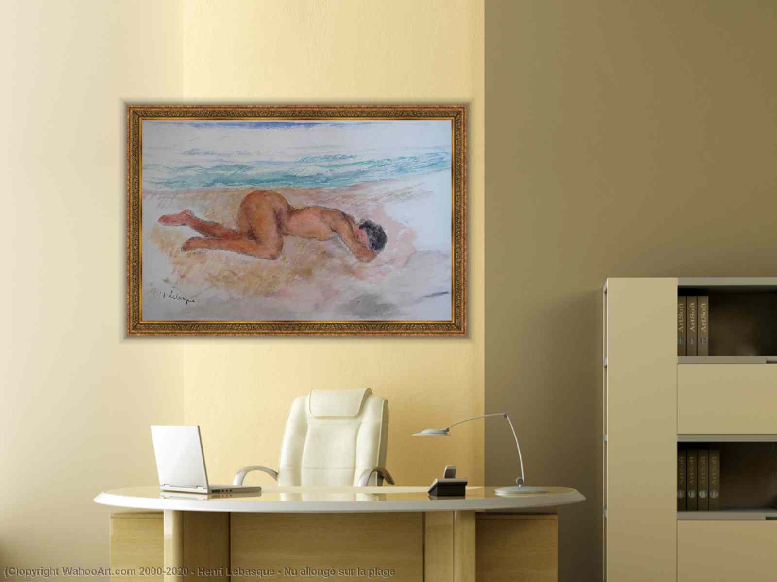 Artwork Replica Nu allongé sur la plage, 1923 by Henri Lebasque (1865-1937,  France) | WahooArt.com