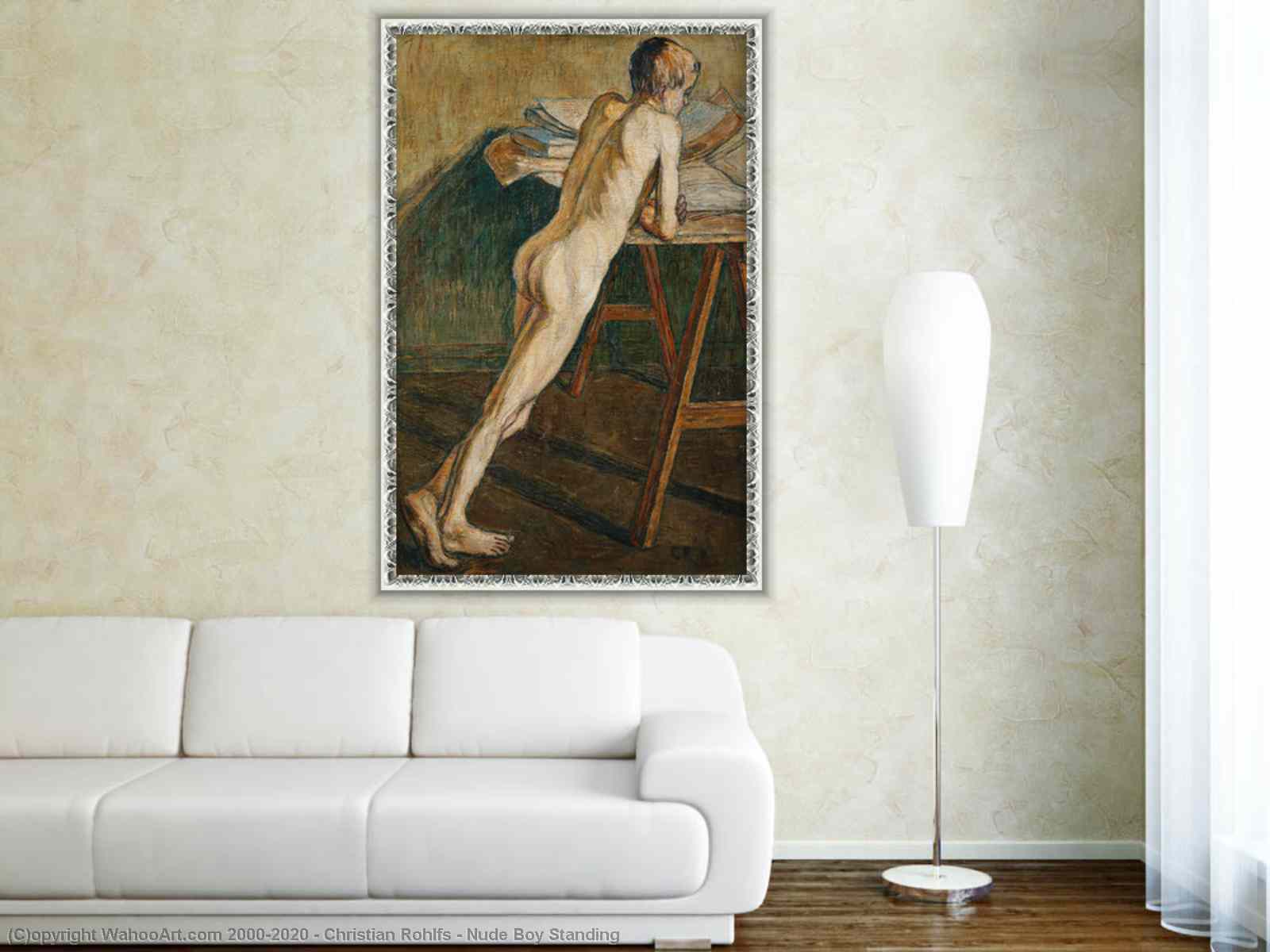 icdn nudeboy Museum Art Reproductions Nude Boy Standing by Christian Rohlfs (1849-1938,  Germany) | WahooArt.com