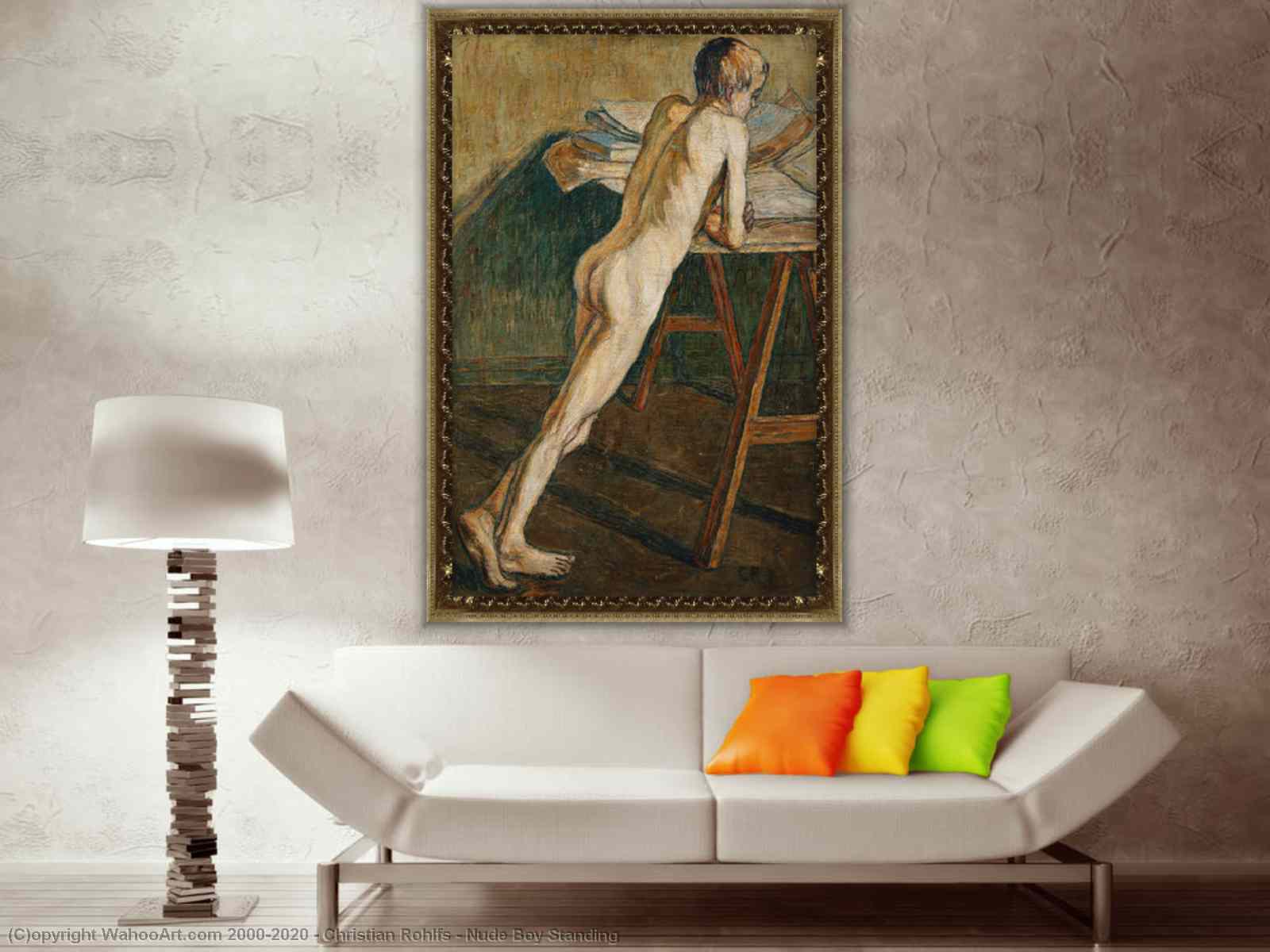 icdn nudeboy Museum Art Reproductions Nude Boy Standing by Christian Rohlfs (1849-1938,  Germany) | WahooArt.com