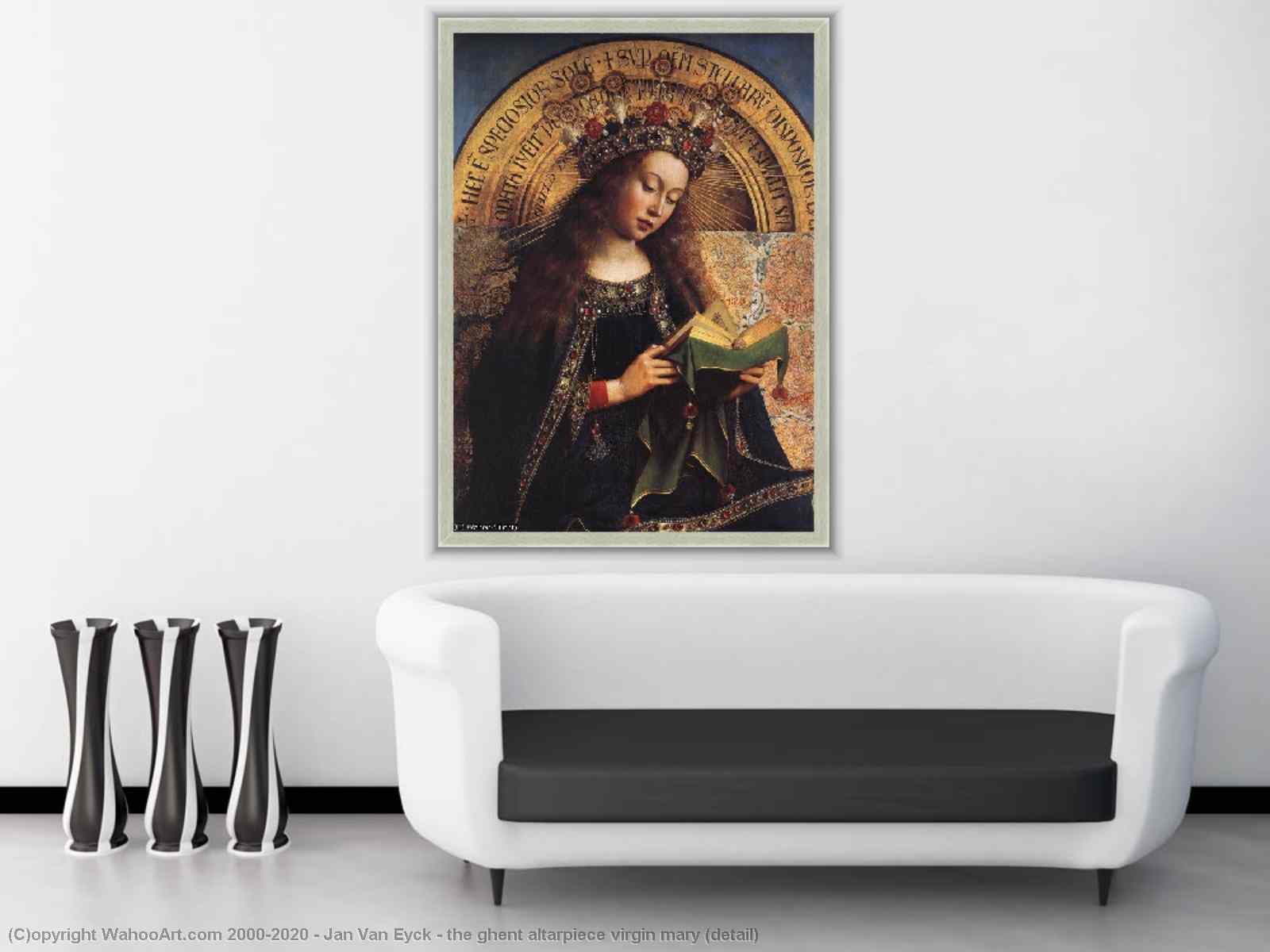 アート再現 ヘントの祭壇画聖母マリア 詳細 バイ Jan Van Eyck 1390 1441 Netherlands Wahooart Com