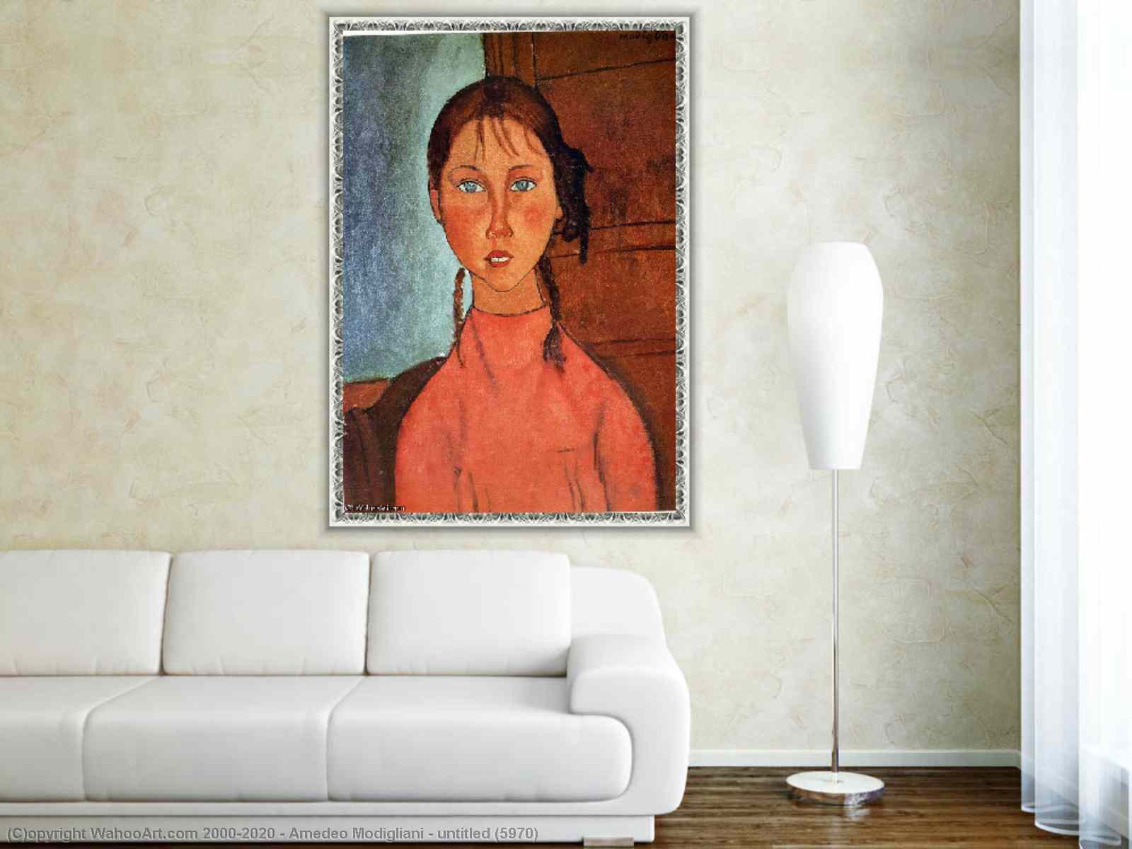 Museum Art Reproductions Untitled 5970 By Amedeo Modigliani 1884   Interior (9624SW)(46) 