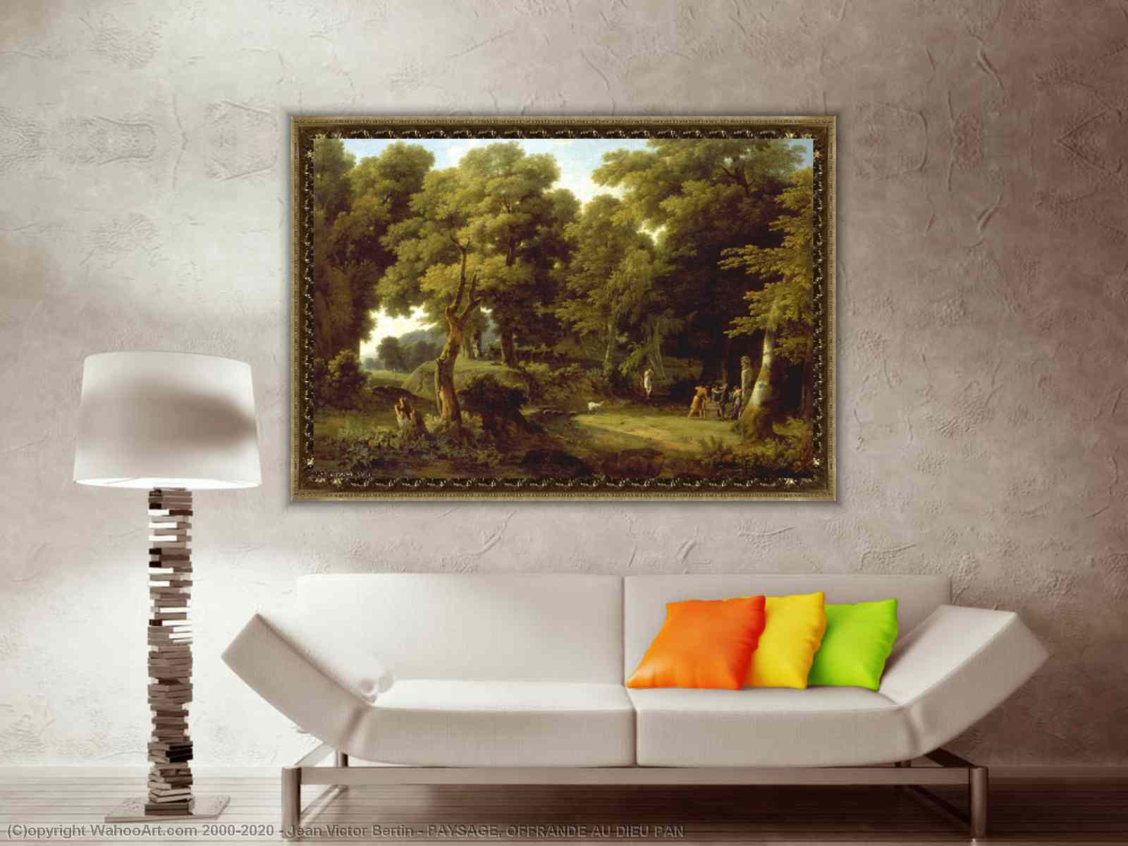 Oil Painting Replica PAYSAGE, OFFRANDE AU DIEU PAN by Jean Victor Bertin  (1767-1842, France)