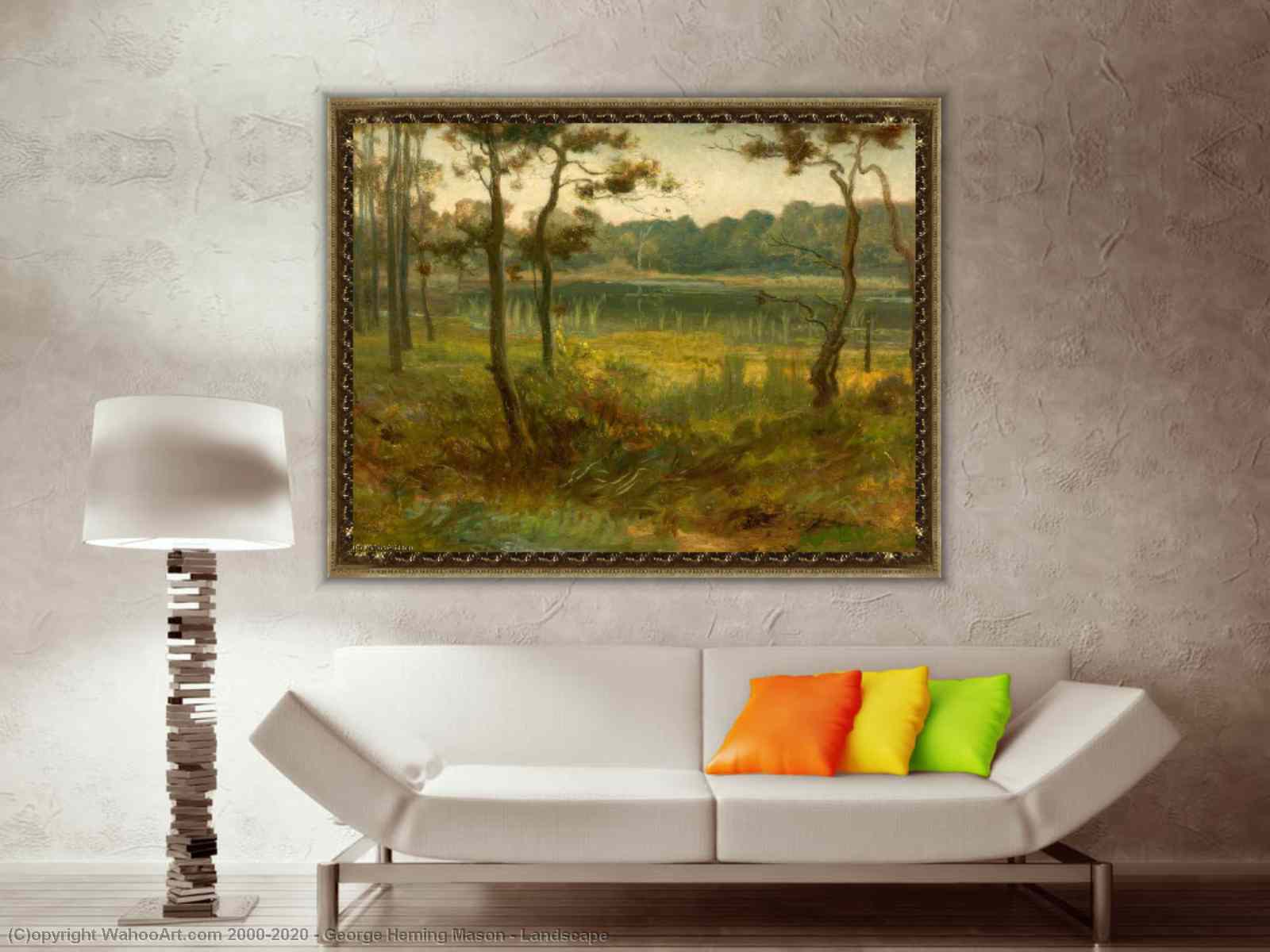 Artwork Replica | Landscape, 1869 by George Heming Mason | WahooArt.com