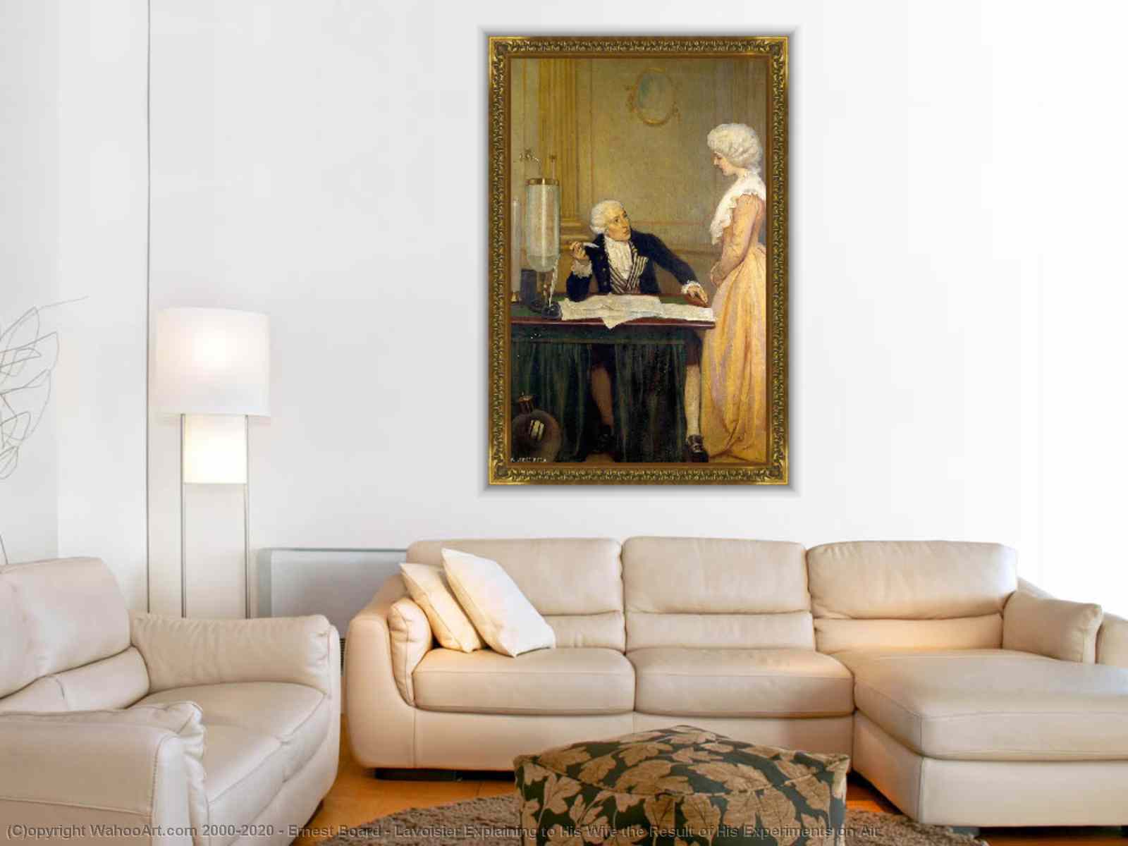 Reproduções De Arte Lavoisier Explicando a sua Esposa o resultado dele  Experiências no ar por Ernest Board (1877-1934)