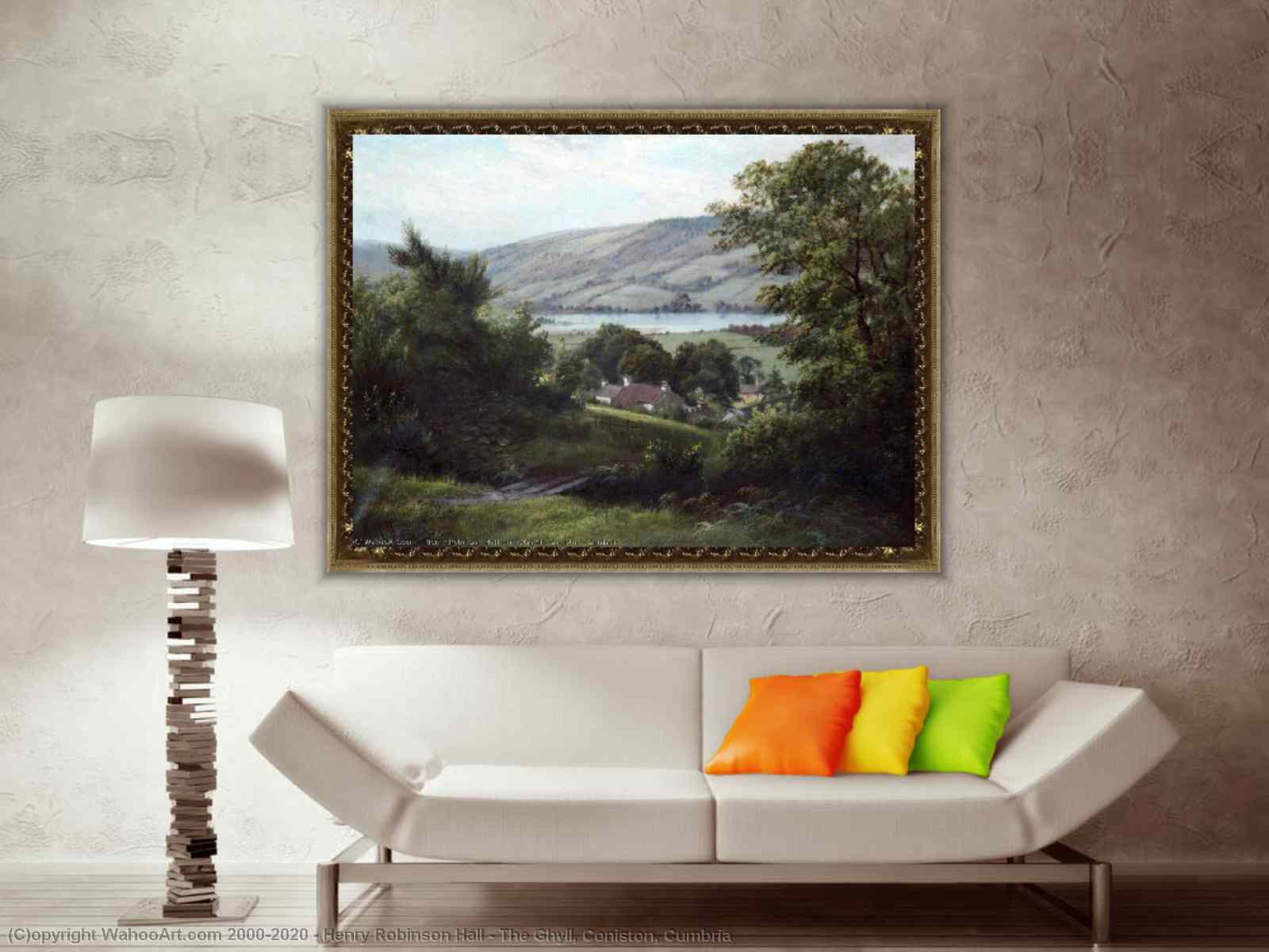 Репродукции Произведений Искусства Ghyll, Coniston, Cumbria по Henry  Robinson Hall (1859-1927) | WahooArt.com