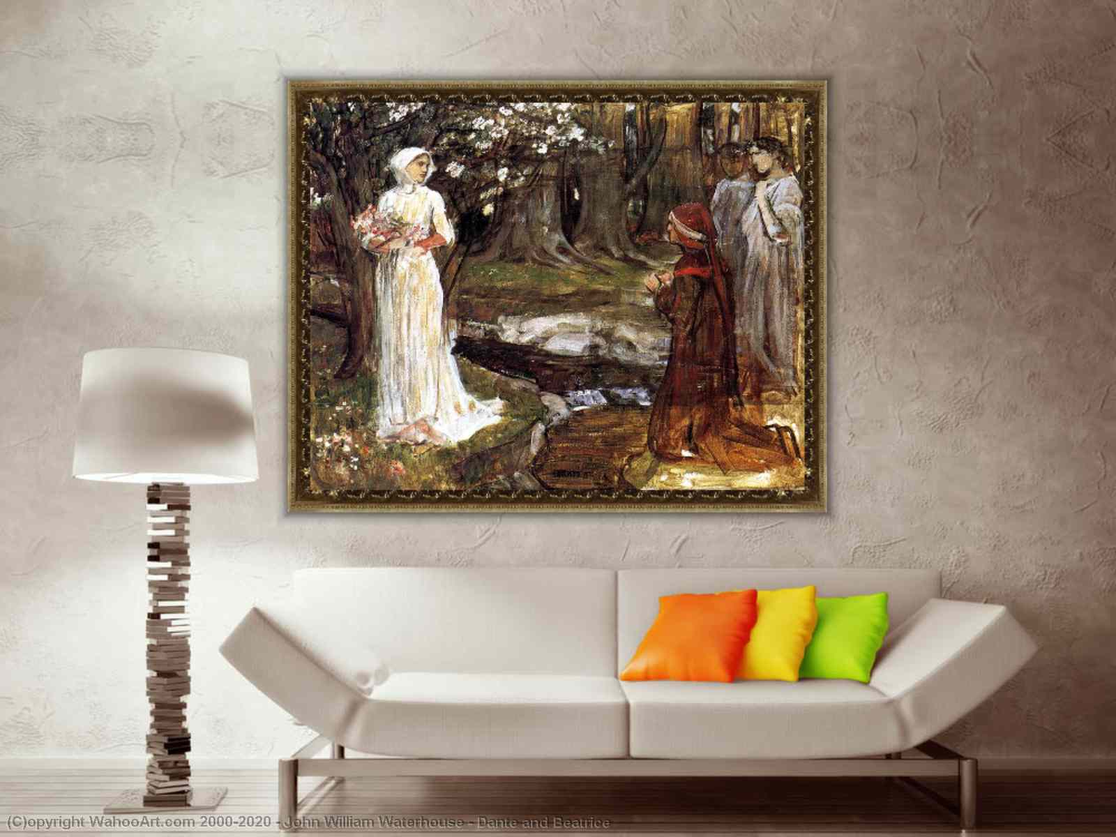 Paintings Reproductions Dante and Beatrice by John William