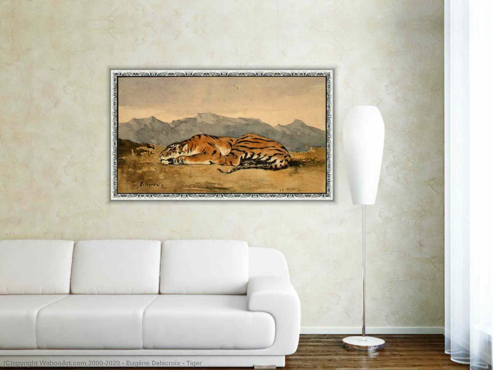 Oil Painting Replica | Tiger by Eugène Delacroix (1798-1863, France ...