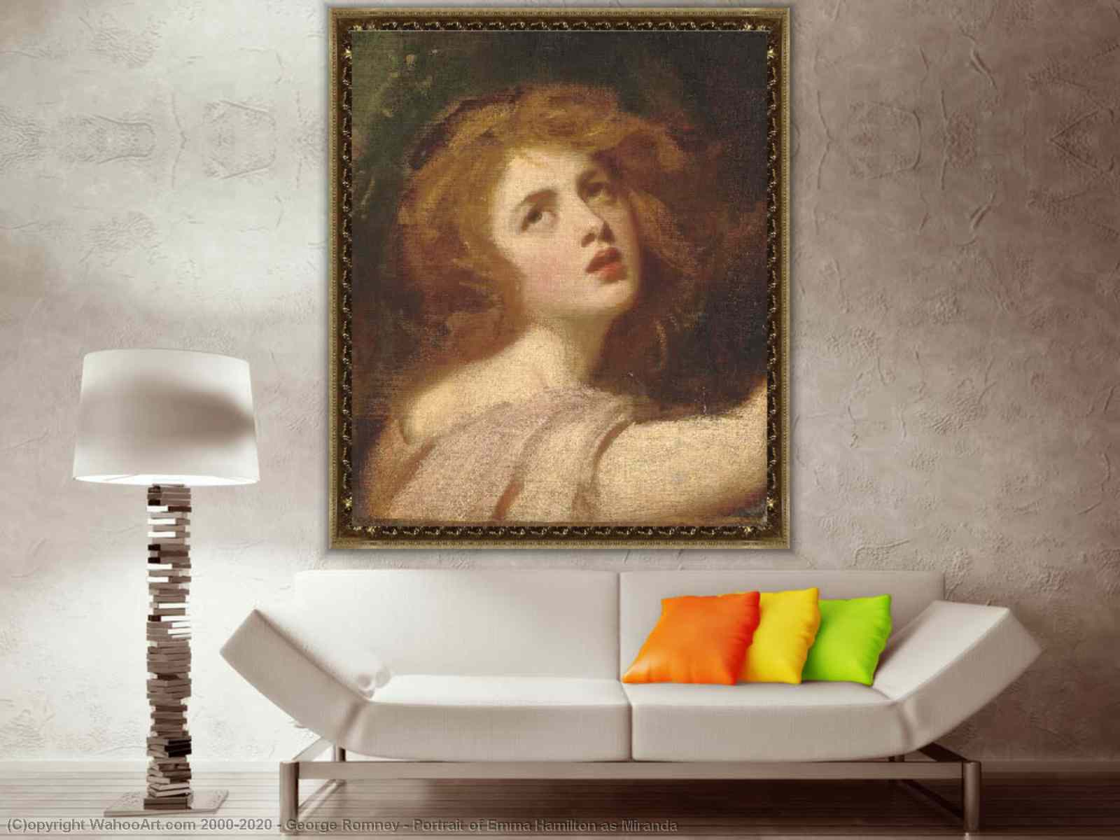 手描き油絵 ミランダとしてのエマ・ハミルトンの肖像 バイ George
