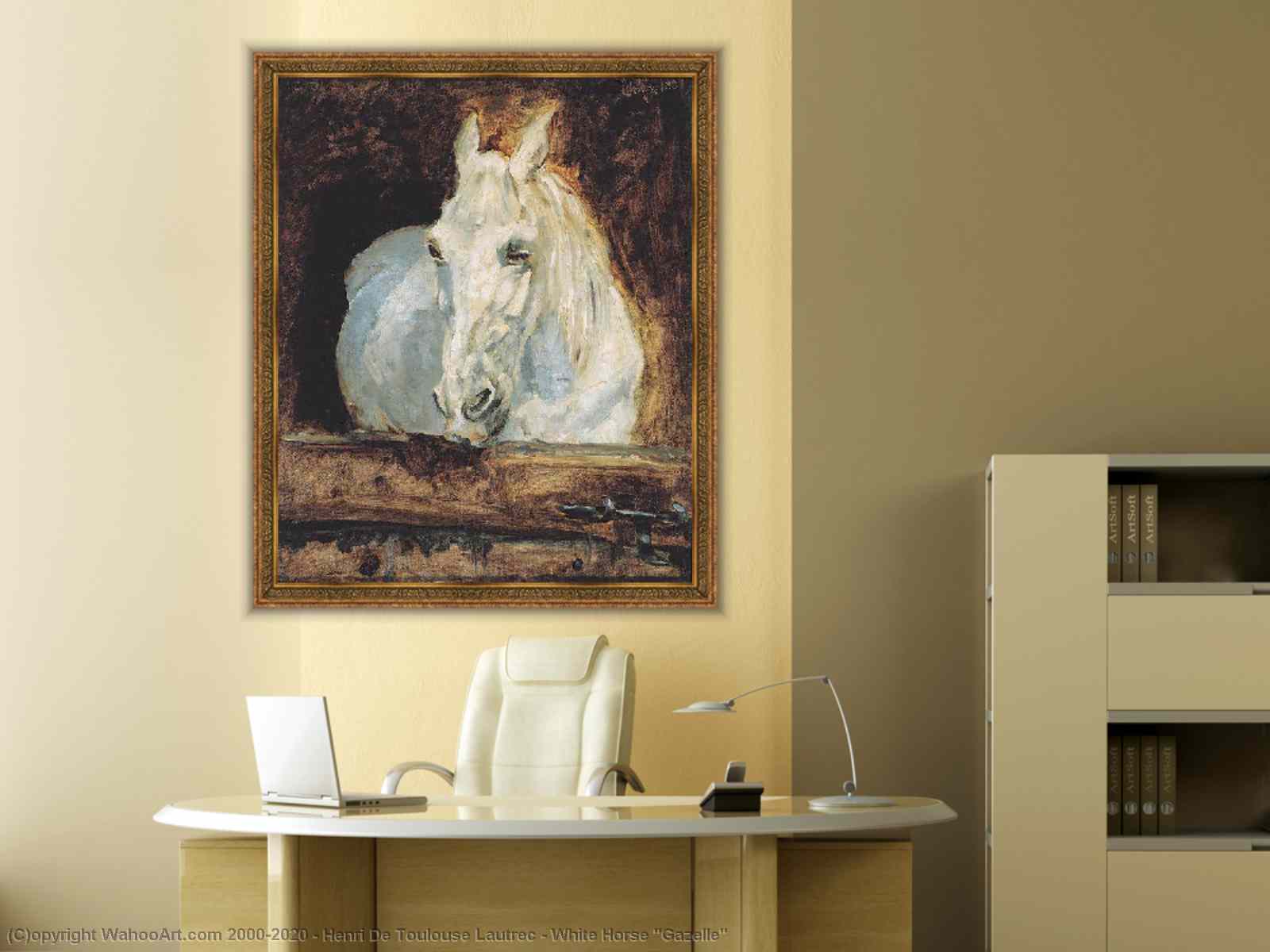 Reproductions De Peintures Cheval Blanc ``gazelle`` 1881 De Henri De