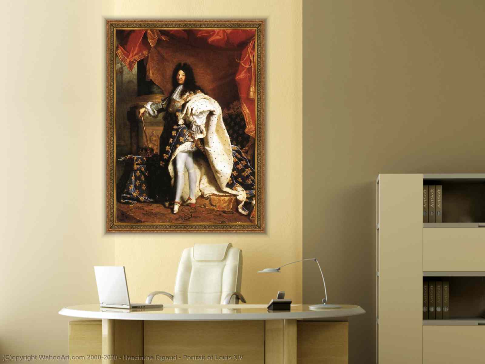 Louis XIV, Hyacinthe Rigaud, Painting Reproduction 19436