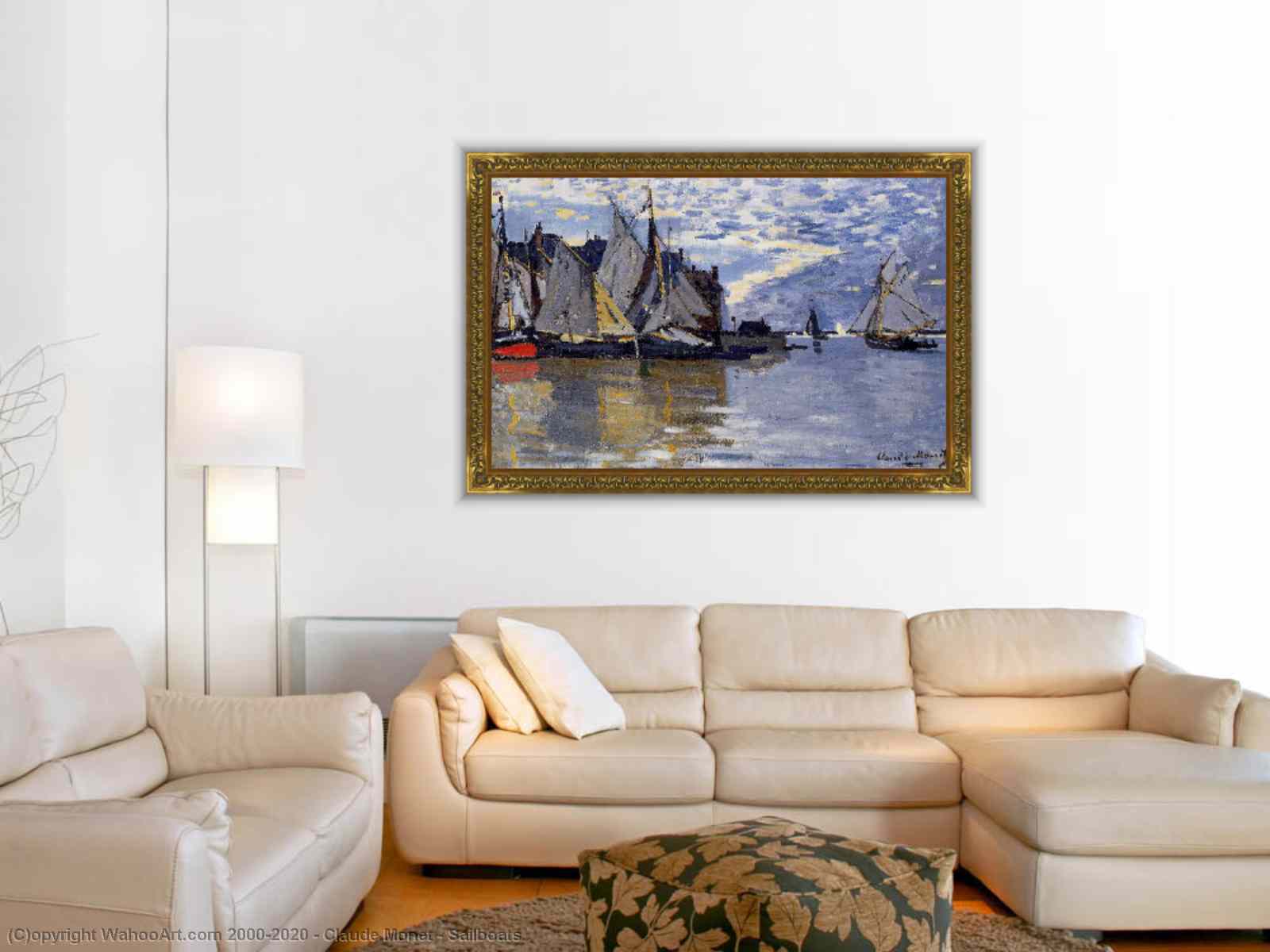 Museum Art Reproductions Sailboats, 1864 by Claude Monet (1840-1926 ...