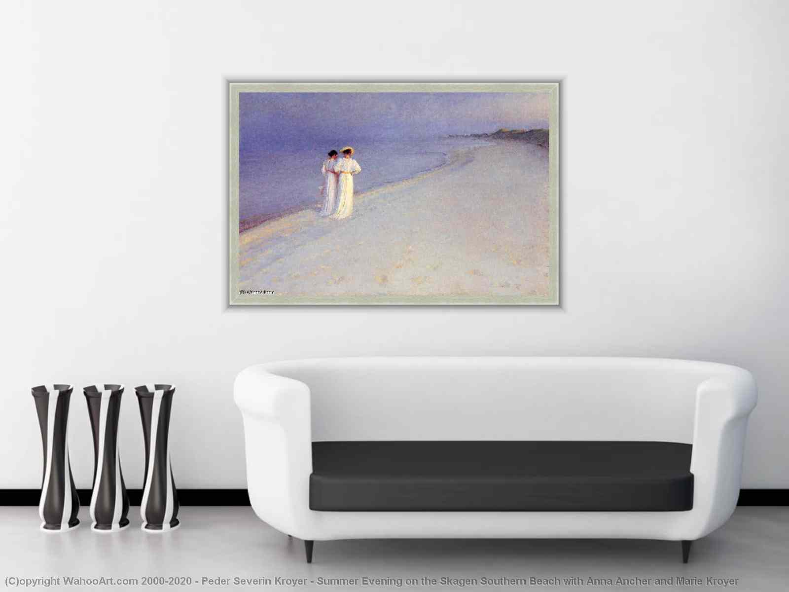 SUMMER EVENING on skagens BEACH Kroyer Anna Ancher Marie spiaggia signora B a1 03057 