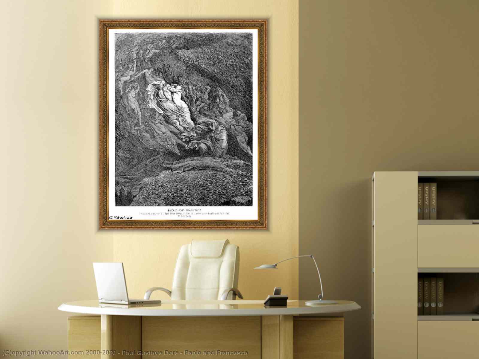 Paolo and Francesca - Gustave Doré as art print or hand painted oil.