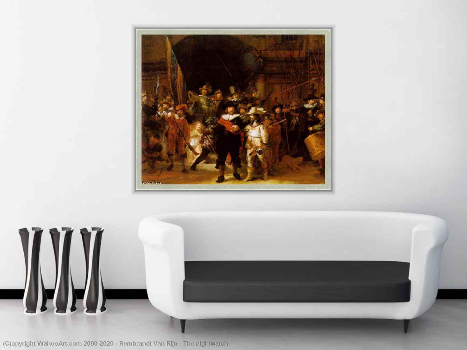 Museum Kunstreproduktionen Die Nachtuhr, 1642 von Rembrandt Van Rijn  (1606-1669, Netherlands)
