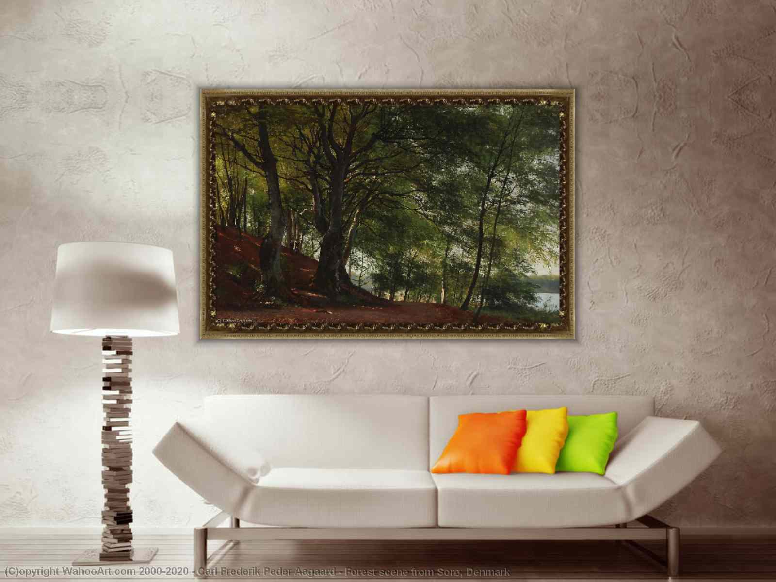油畫| 森林场景从索罗丹麦, 1880 通过Carl Frederik Peder Aagaard