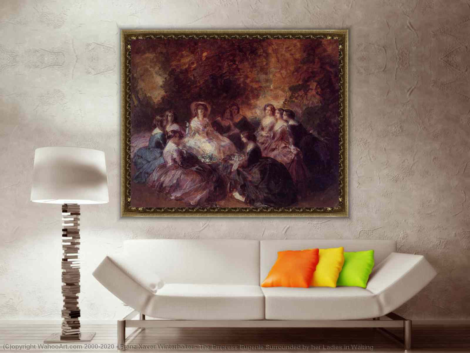  The Empress EugéNie De Montijo Surrounded By Her Ladies In  Waiting By Franz Xaver Winterhalter Canvas Painting Posters And Prints Wall  Art Pictures for Living Room Bedroom Decor 08x12inch(20x30cm) Un: Posters