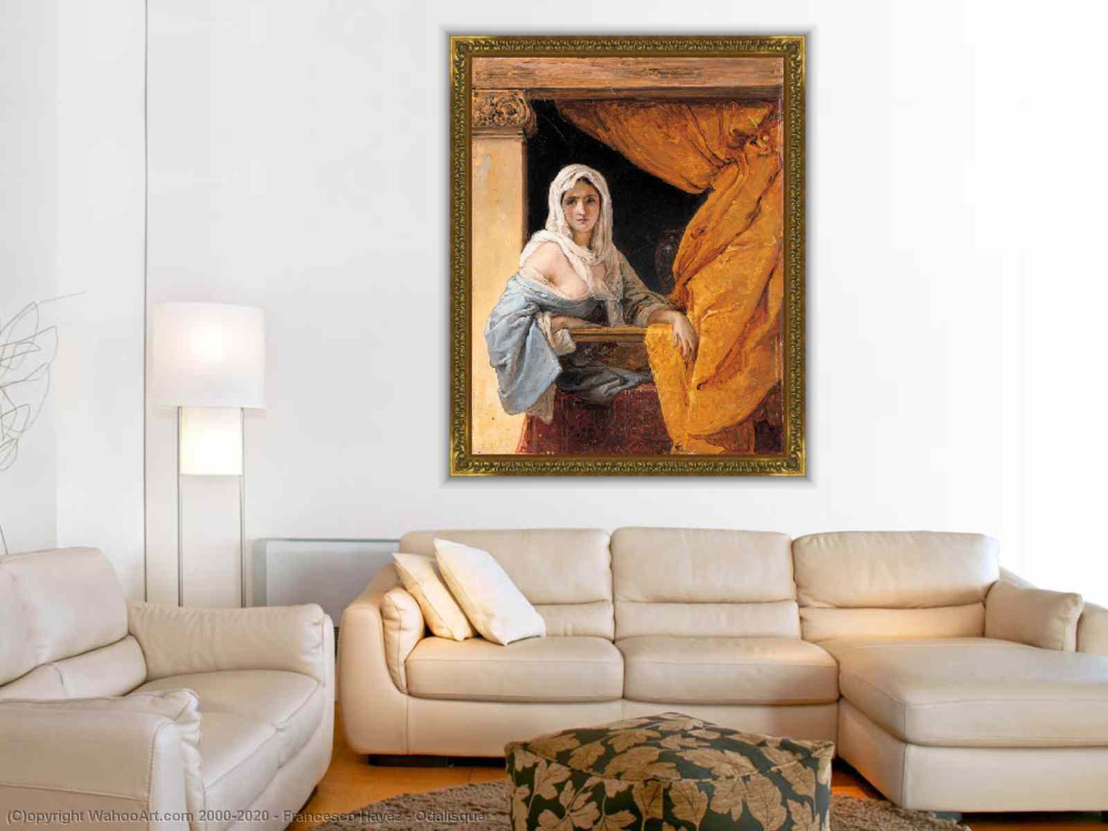 Oil Painting Replica Odalisque, 1867 by Francesco Hayez (1791-1882, Italy)  | WahooArt.com