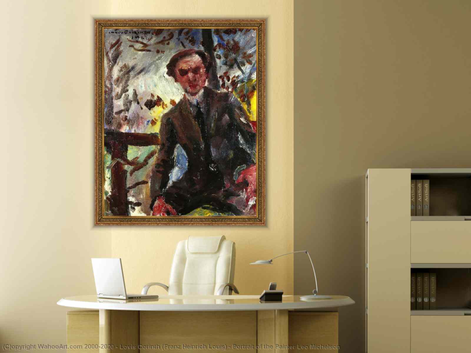 手描き油絵 画家レオ・ミシェルソンの肖像, 1922 バイ Lovis Corinth