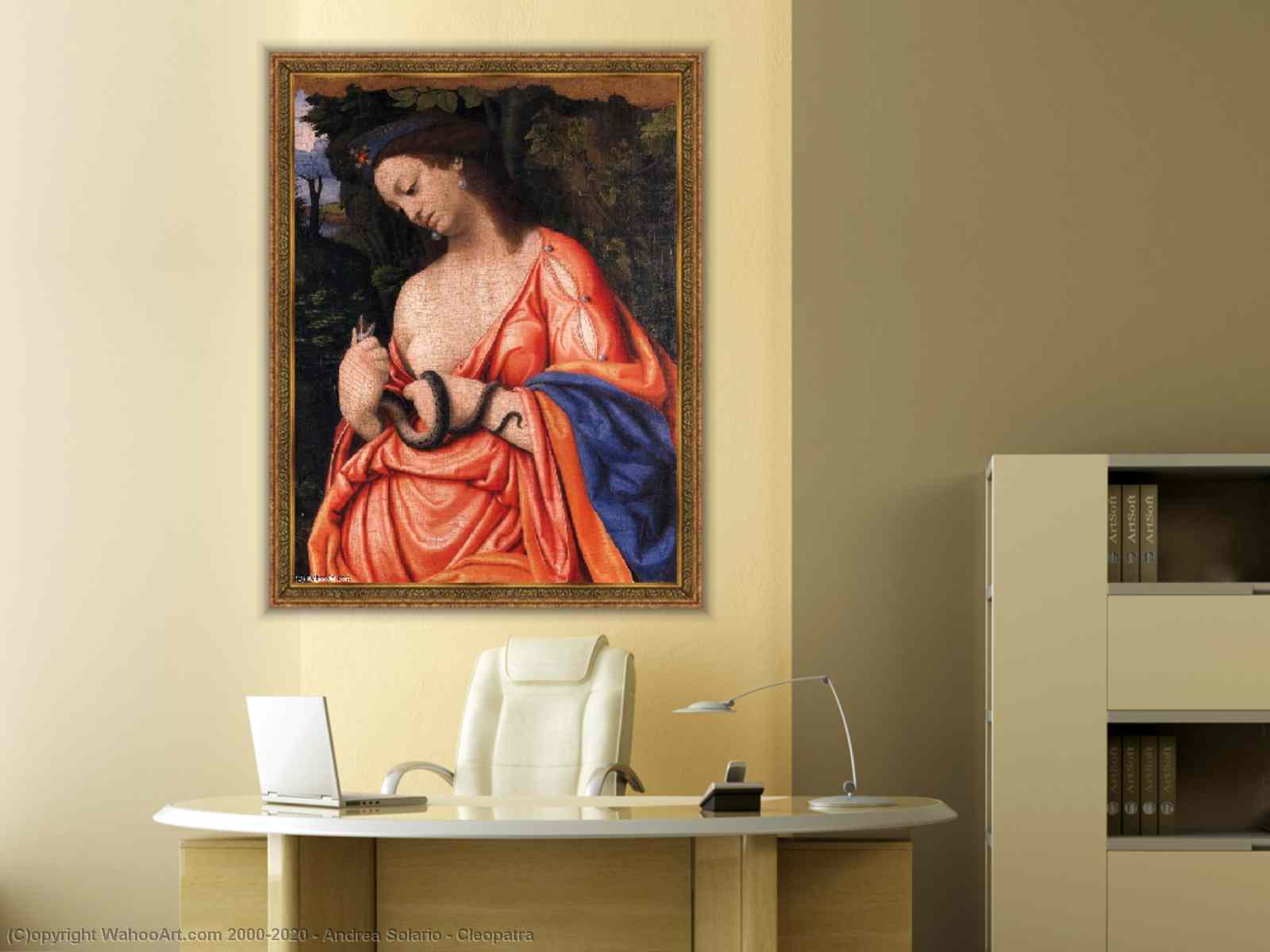 取得 油絵 クレオパトラ バイ Andrea Solario (1460-1524