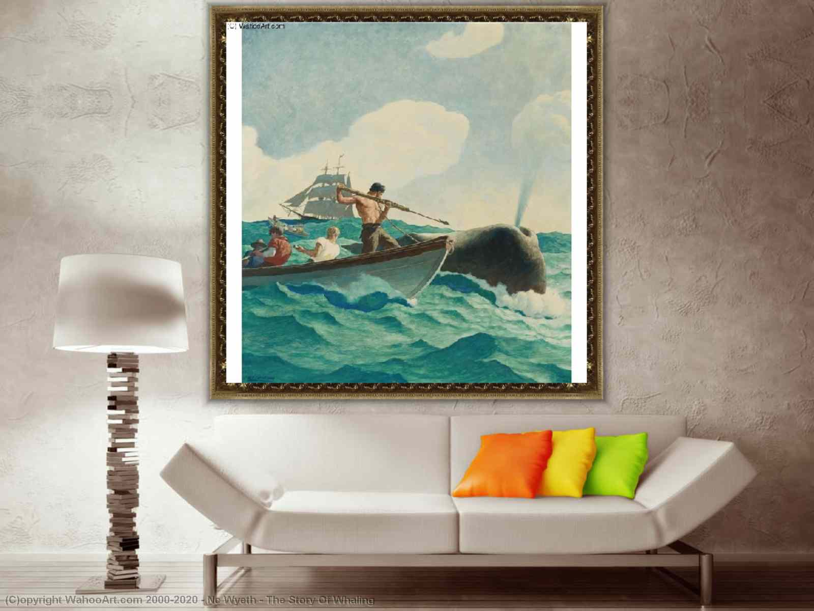 Indian Fishing 1908 N C Wyeth Native American Artwork Wall Art Poster Print  Repr