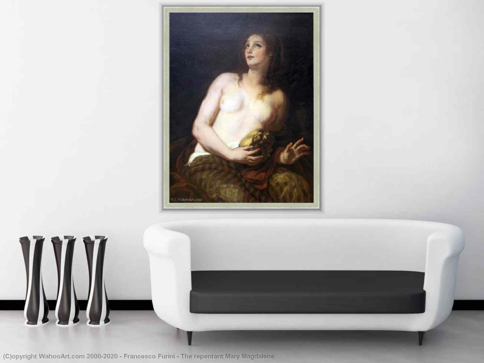 Museum Art Reproductions The repentant Mary Magdalene by Francesco Furini  (1603-1646, Italy) | WahooArt.com