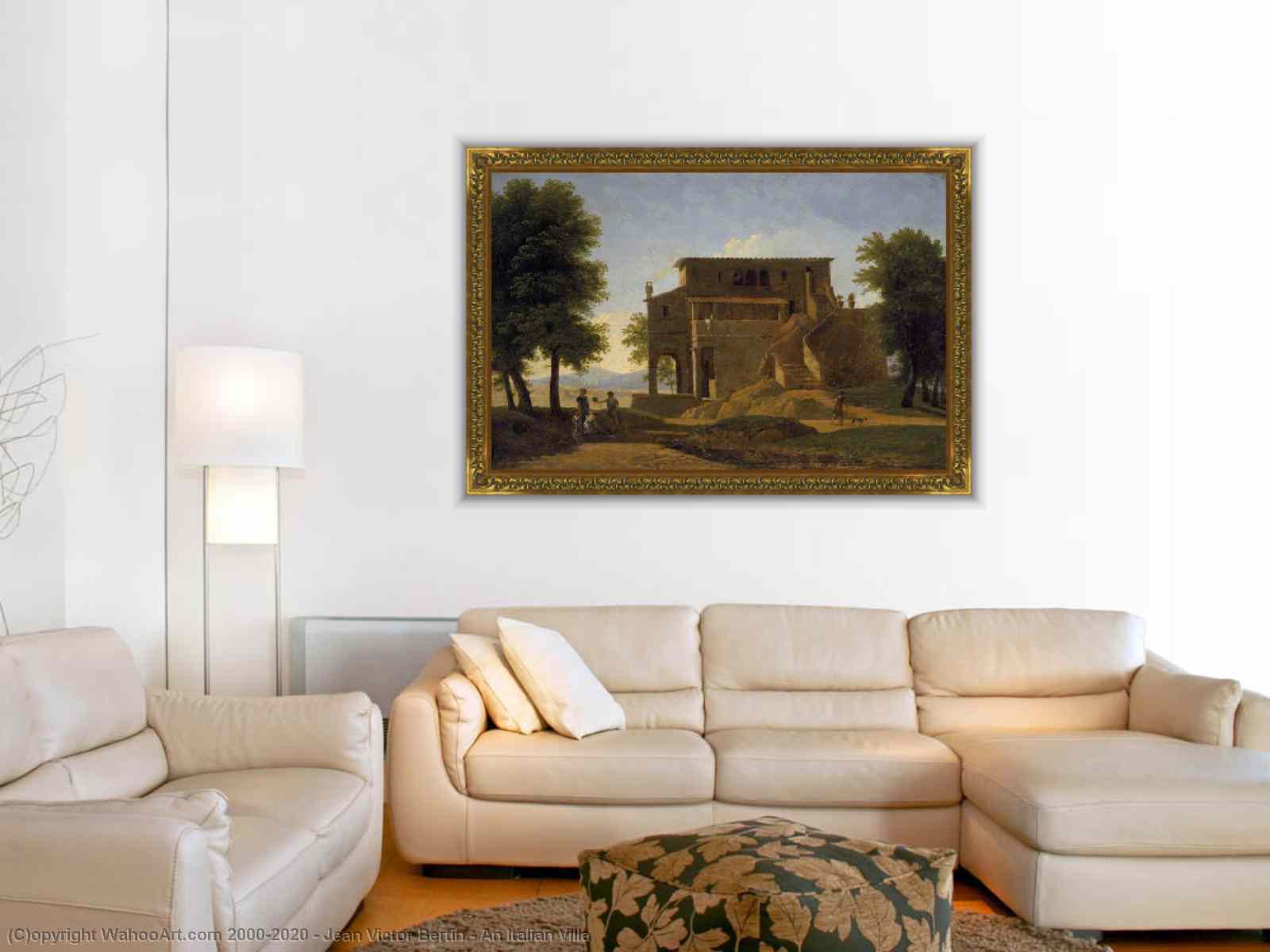 Oil Painting Replica An Italian Villa by Jean Victor Bertin (1767-1842,  France)