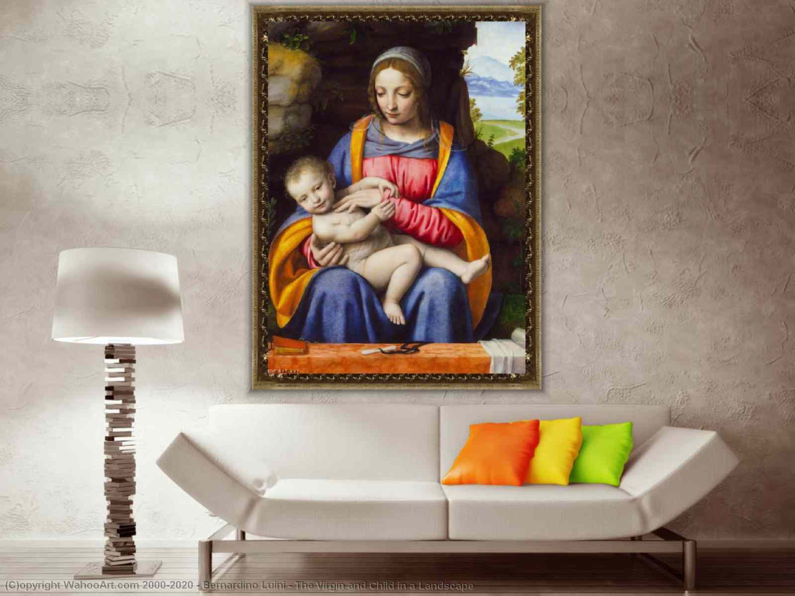 Artwork Replica The Virgin and Child in a Landscape, 1520 by Bernardino  Luini (1480-1532, Italy)