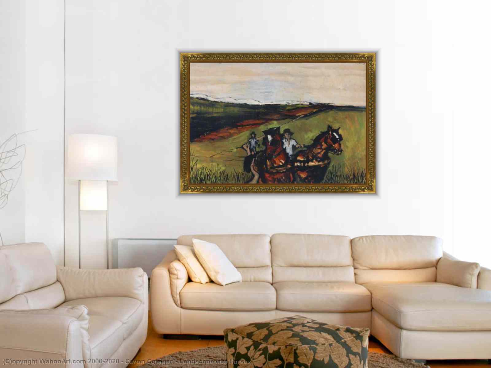 Oil Painting Replica | Landscape with Horses by Cavan Corrigan ...